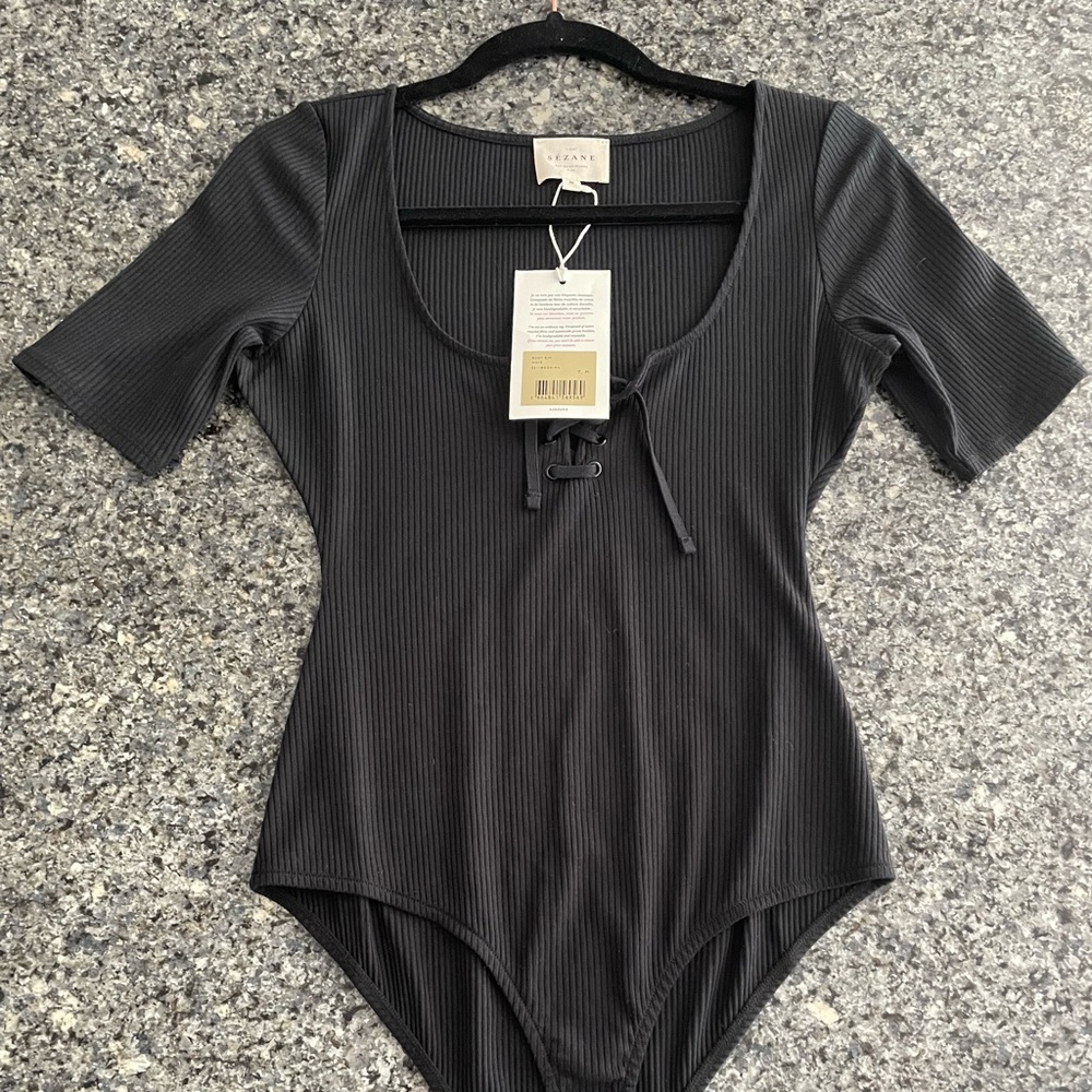 Sezane Kim Bodysuit NWT M Black